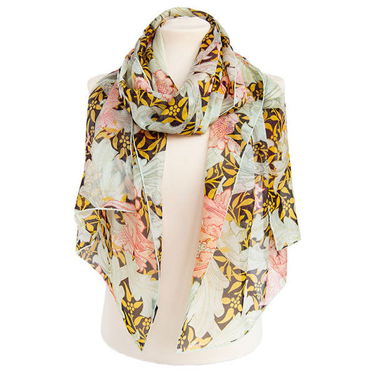 Morris Single Stem Coral Chiffon Scarf