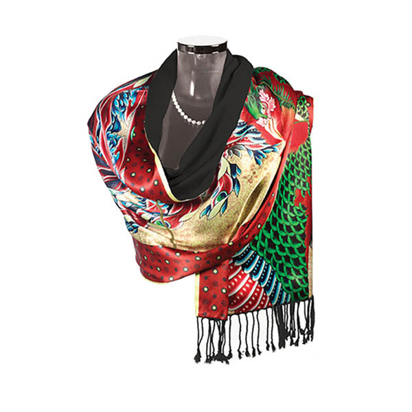 Hokusai Phoenix Poshmina Stole
