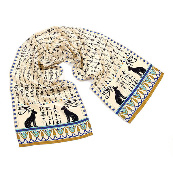 Hieroglyphics Crêpe de Chine Scarf