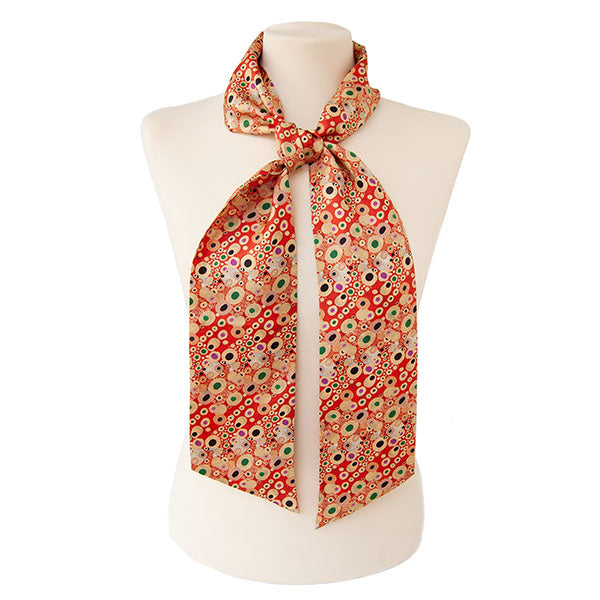Klimt Turquoise Skinny Silk Scarf with Mannequin