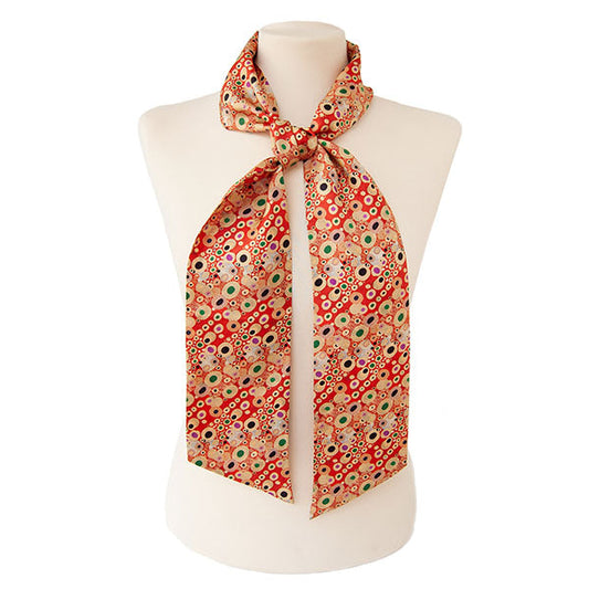 Klimt Turquoise Skinny Silk Scarf with Mannequin