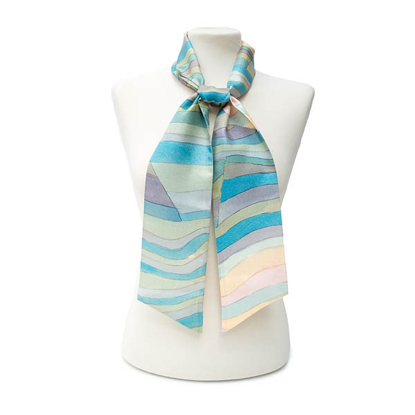Paul Klee Step Coast Skinny Silk Scarf - Style 1