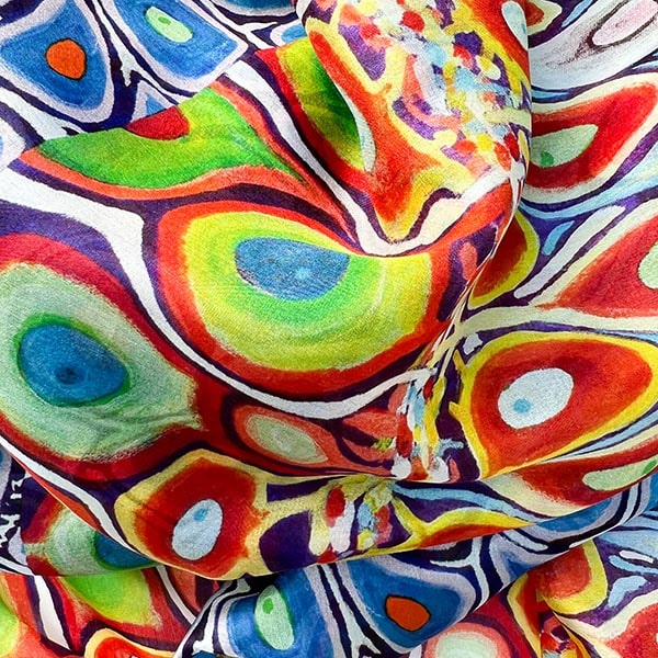 Zebrafish Habotai Scarf - Detail
