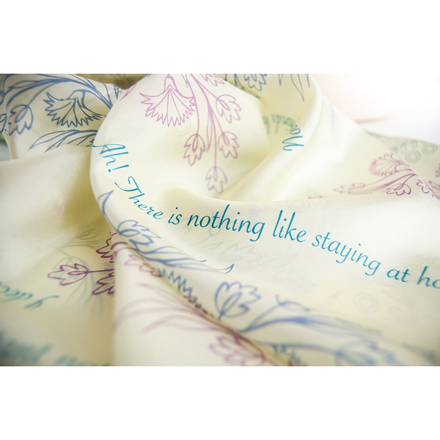 Jane Austen Silk Habotai Scarf - Detail
