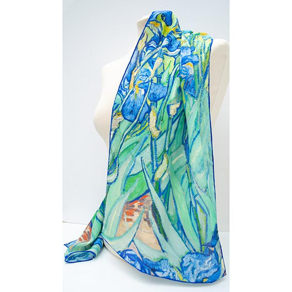 Van Gogh Irises Silk Habotai Scarf - Detail