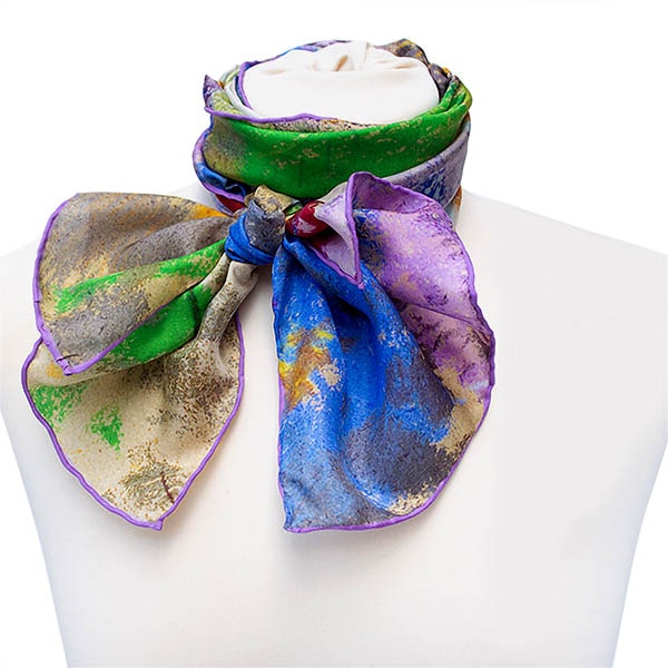 Redon Violet Heymann Silk Habotai Scarf - Styled