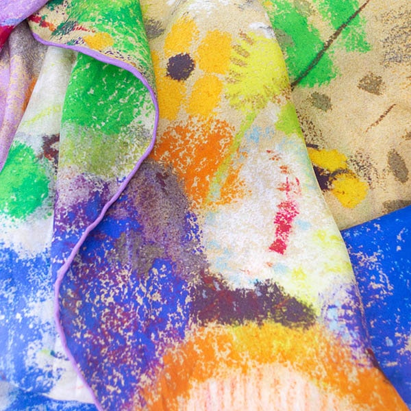 Redon Violet Heymann Silk Habotai Scarf - Detail