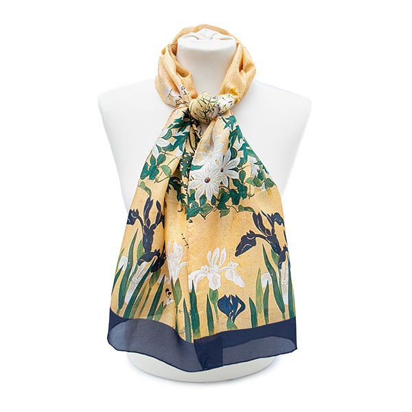 Japanese Iris Silk Habotai Scarf