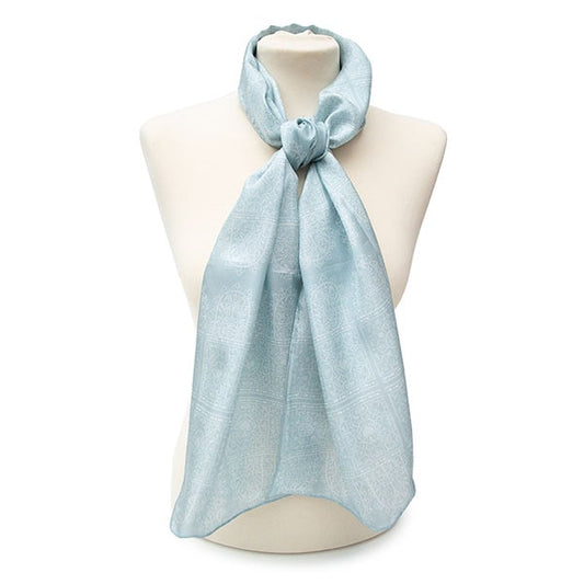 Victorian Lace Habotai Scarf Blue