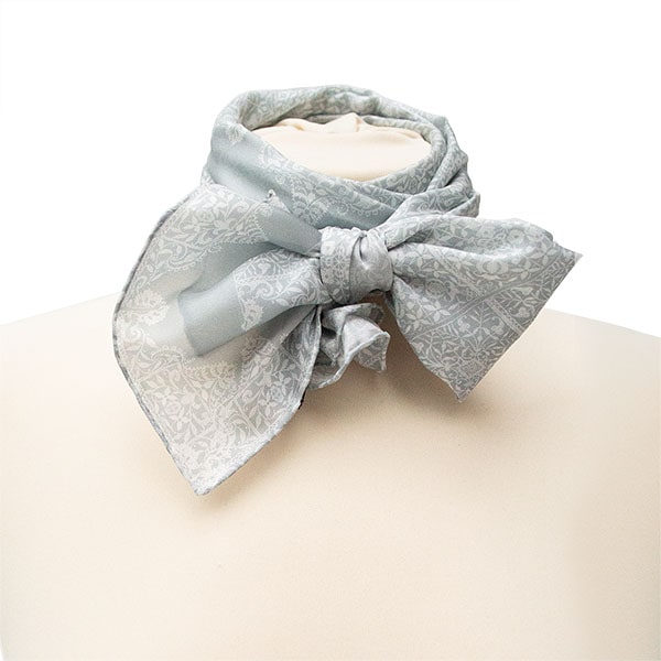 Victorian Lace Habotai Scarf Grey - Styled