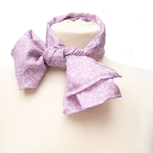 Victorian Lace Habotai Scarf Mauve - Styled