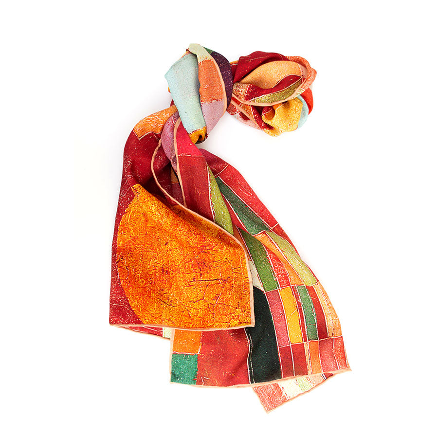 Klee Bauhaus Silk Habotai Scarf - Detail
