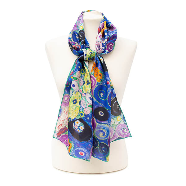 Klimt Blue Virgin Silk Habotai Scarf