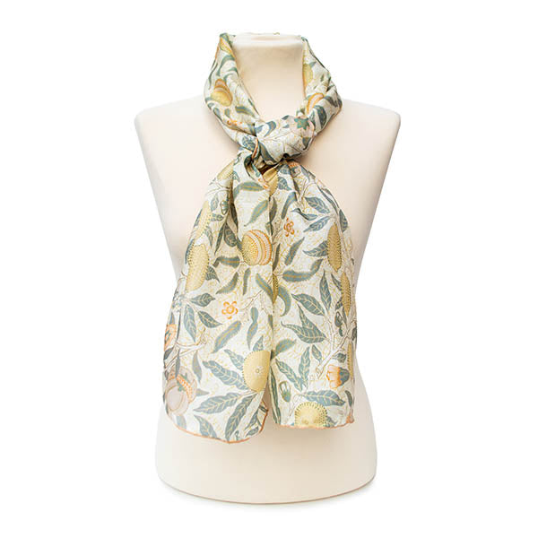 Morris Cream Fruit Silk Habotai Scarf