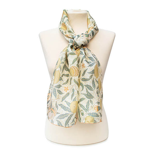 Morris Cream Fruit Silk Habotai Scarf