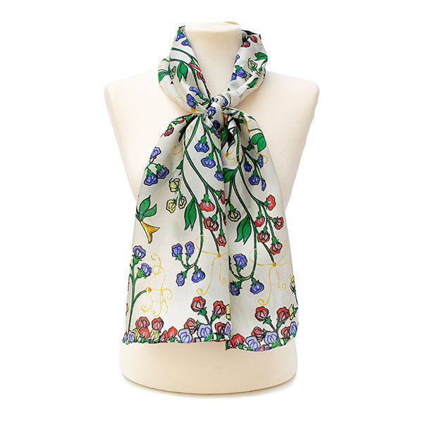Westminster Abbey Garden Bird Silk Habotai Scarf
