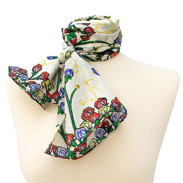 Westminster Abbey Garden Bird Silk Habotai Scarf - Style 2