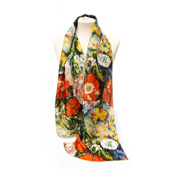 Cézanne Flower Bouquet Silk Habotai Scarf - Style 2
