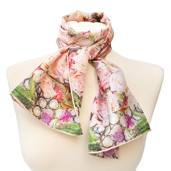 Gather Ye Rosebuds Silk Habotai Scarf - Style 2