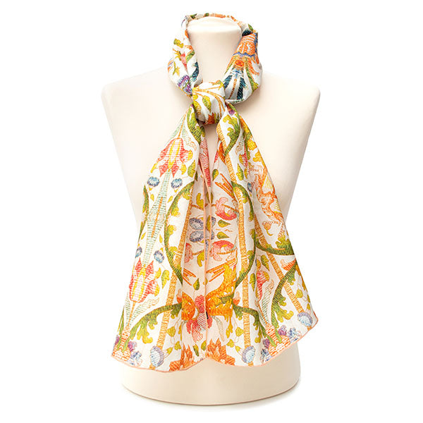 Embroidered Chasuble Silk Habotai Scarf