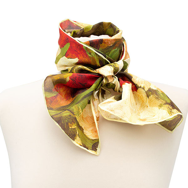 Manet Peonies Silk Habotai ScarfManet Peonies Silk Habotai Scarf - style 3