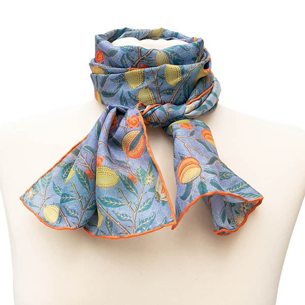 Morris Blue Fruit Silk Habotai Scarf - Style 2