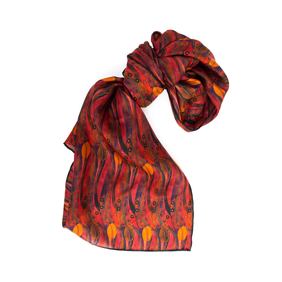 Mackintosh Tulips Silk Habotai Scarf - Detail