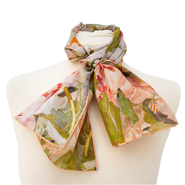 Mackintosh Peony Silk Habotai Scarf - Style 2