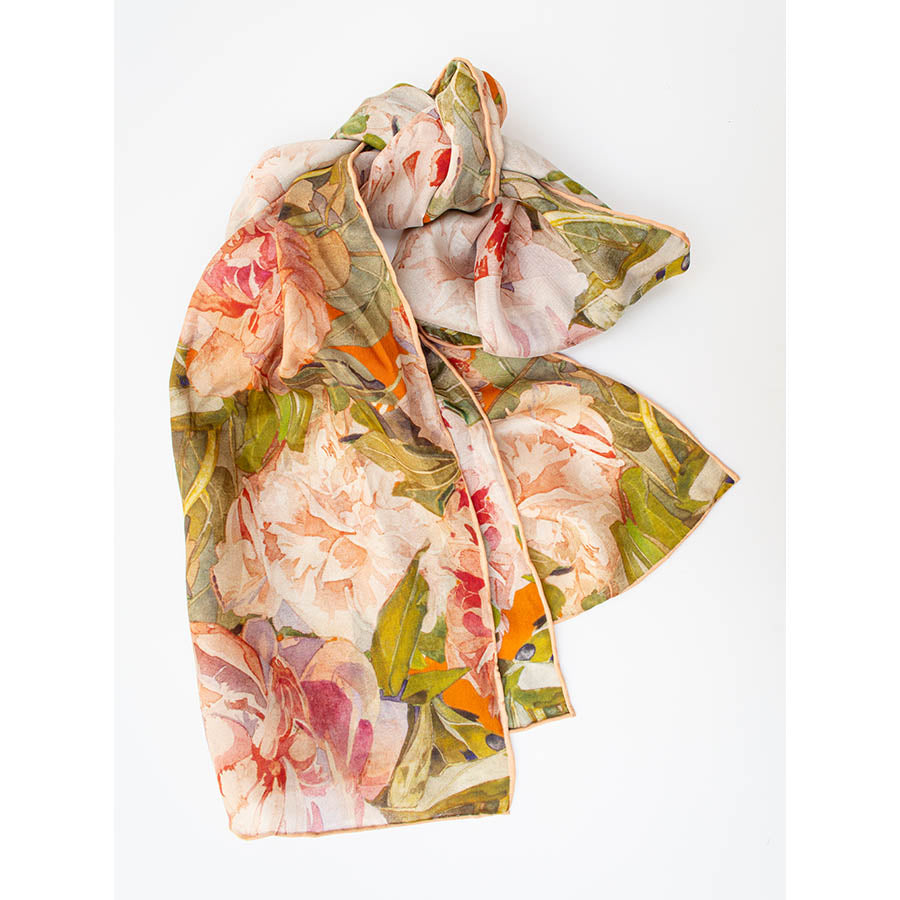 Mackintosh Peony Silk Habotai Scarf - Detail