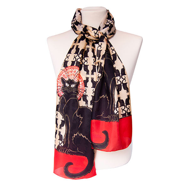 Steinlen Chat Noir silk habotai wrap