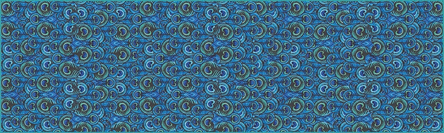 De Morgan Peacock Feathers Habotai Scarf - Artwork
