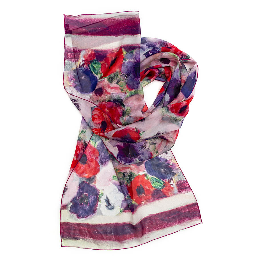 Matisse Anemones Silk Chiffon Scarf - Detail 1