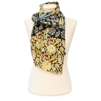 Morris Black Mix Crêpe de Chine Scarf 2