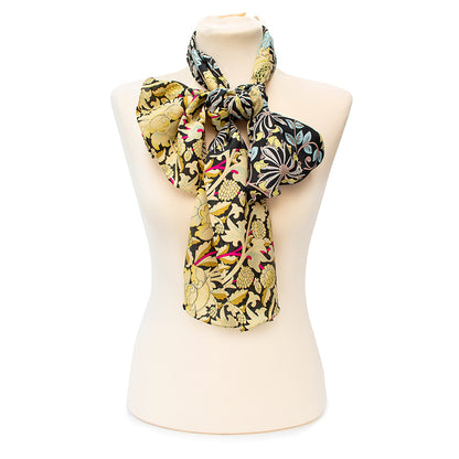 Morris Black Mix Crêpe de Chine Scarf 3