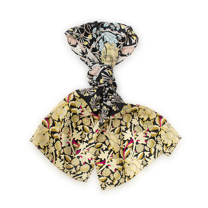 Morris Black Mix Crêpe de Chine Scarf 5