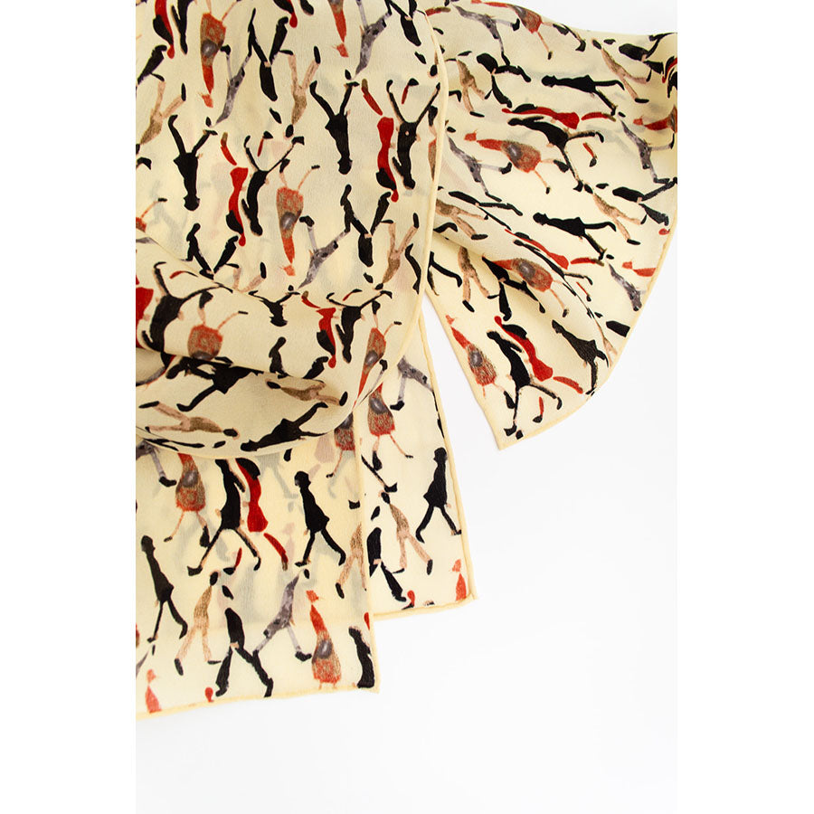 Going to Work Cream Crêpe de Chine Scarf