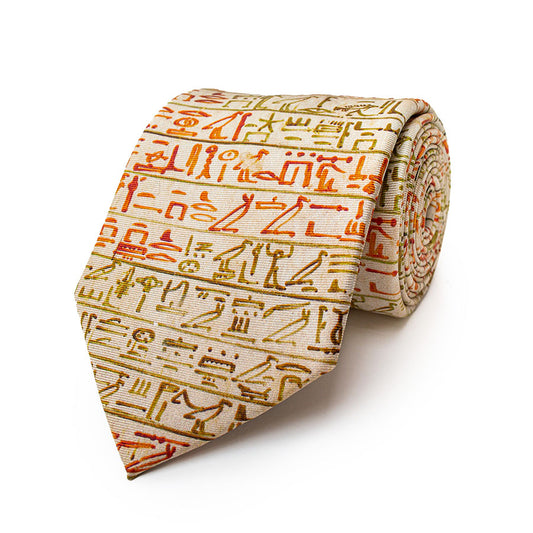 Egyptian Hieroglyphics Silk Tie