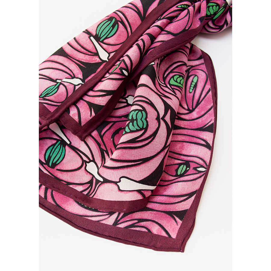 Mackintosh Rose & Teardrop Crêpe de Chine Scarf - Details