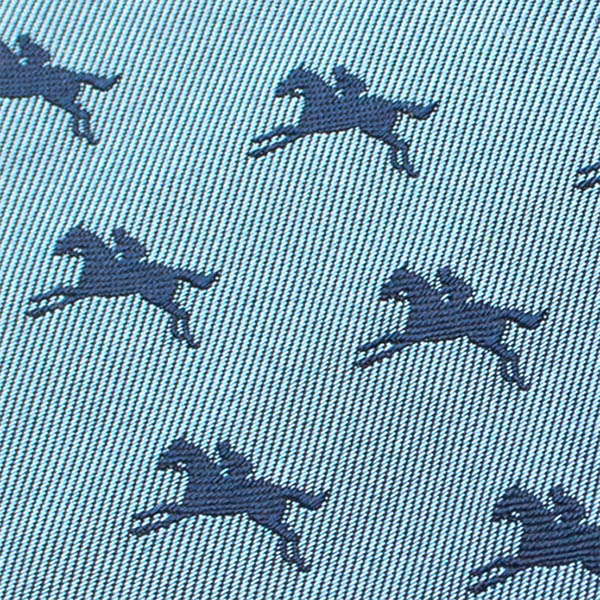 Racehorses Light Blue Silk Tie