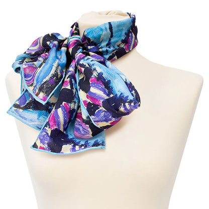 Klimt Turquoise & Pink Crêpe de Chine Scarf