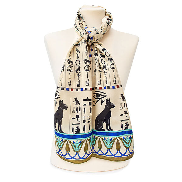 Hieroglyphics Crêpe de Chine Scarf