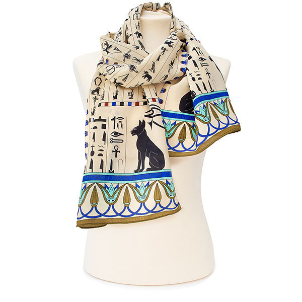 Hieroglyphics Crêpe de Chine Scarf