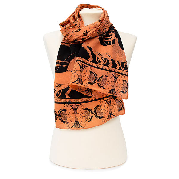 Greek Charioteer Scarf Crêpe de Chine Scarf