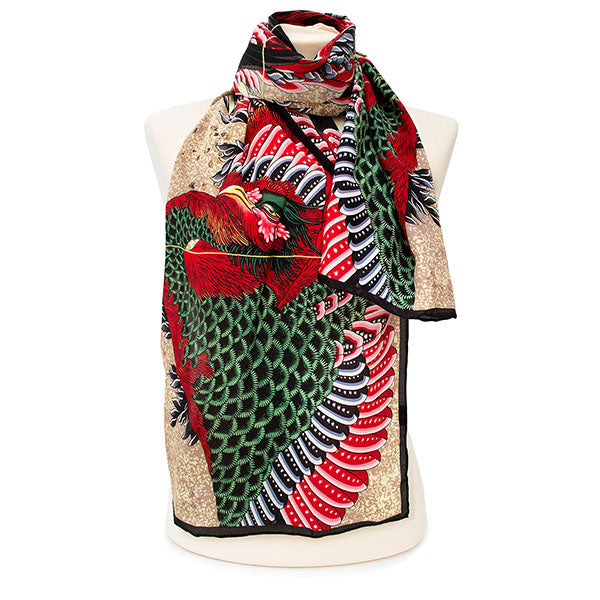 Hokusai Phoenix Crêpe de Chine Scarf