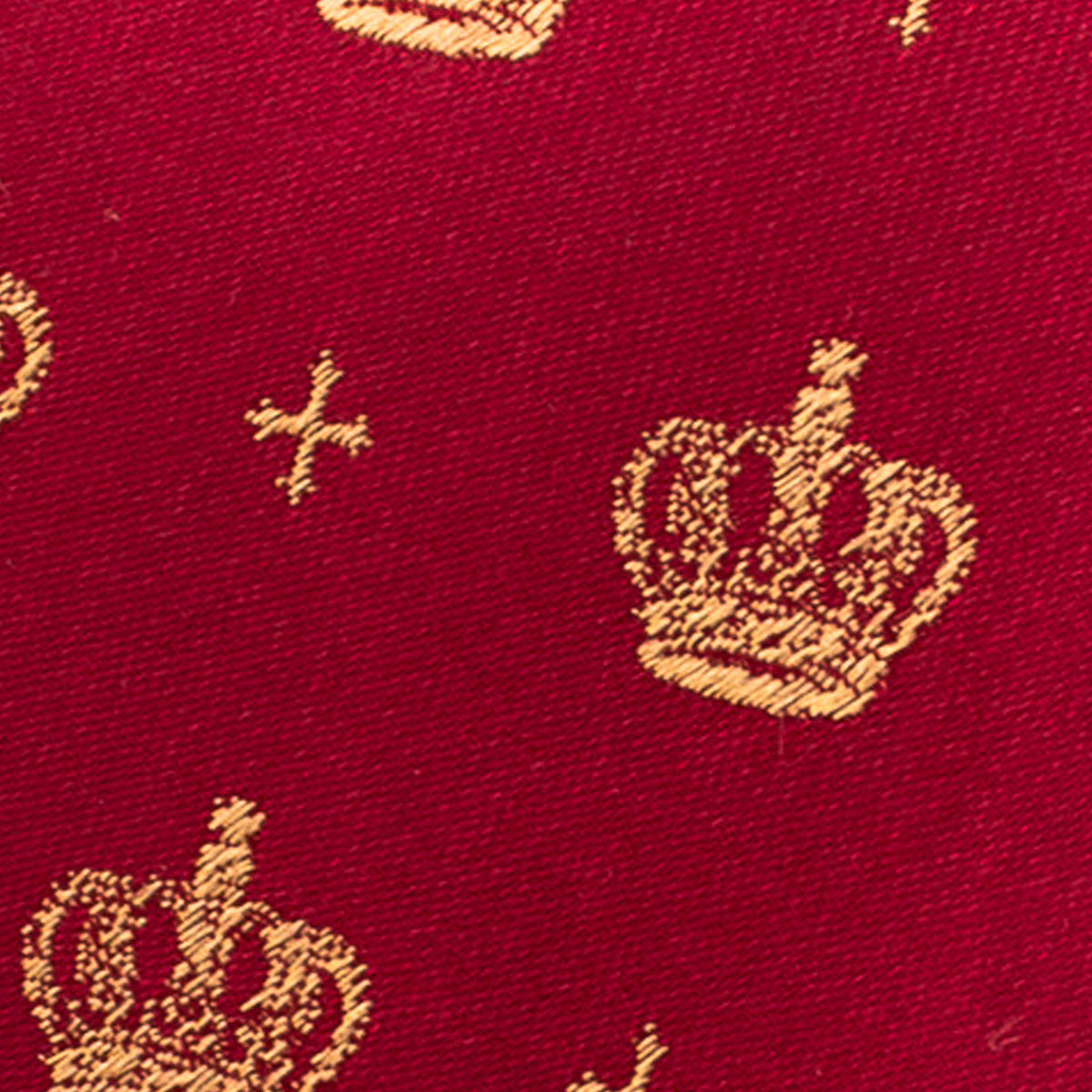 Crowns & Crosses Red Silk Tie - Detail