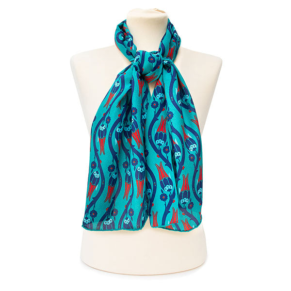 Iznik Tulips Crêpe de Chine Scarf