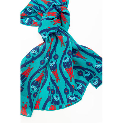 Iznik Tulips Crêpe de Chine Scarf