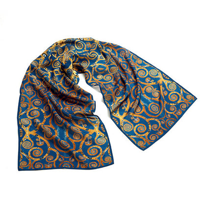 Klimt Tree of Life Blue Crêpe de Chine ScarfKlimt Tree of Life Blue Crêpe de Chine Scarf - Style 3