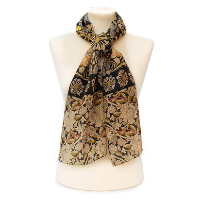 Morris Taupe Mix Crêpe de Chine Scarf