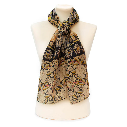 Morris Taupe Mix Crêpe de Chine Scarf